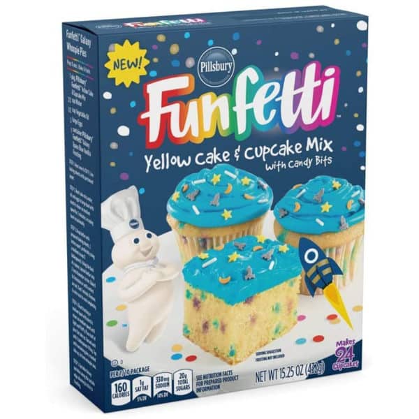 Pillsbury Funfetti Yellow Cake & Cupcake Mix With Candy Bits