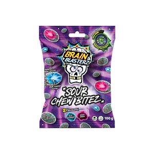 Brain Blasterz Sour Chew Bitez - Lampone blu e frutti di bosco (100g)