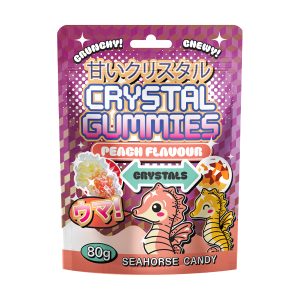Crystal Gummies Seahorse Candy - Caramelle cristallo giapponesi alla Pesca (80g
